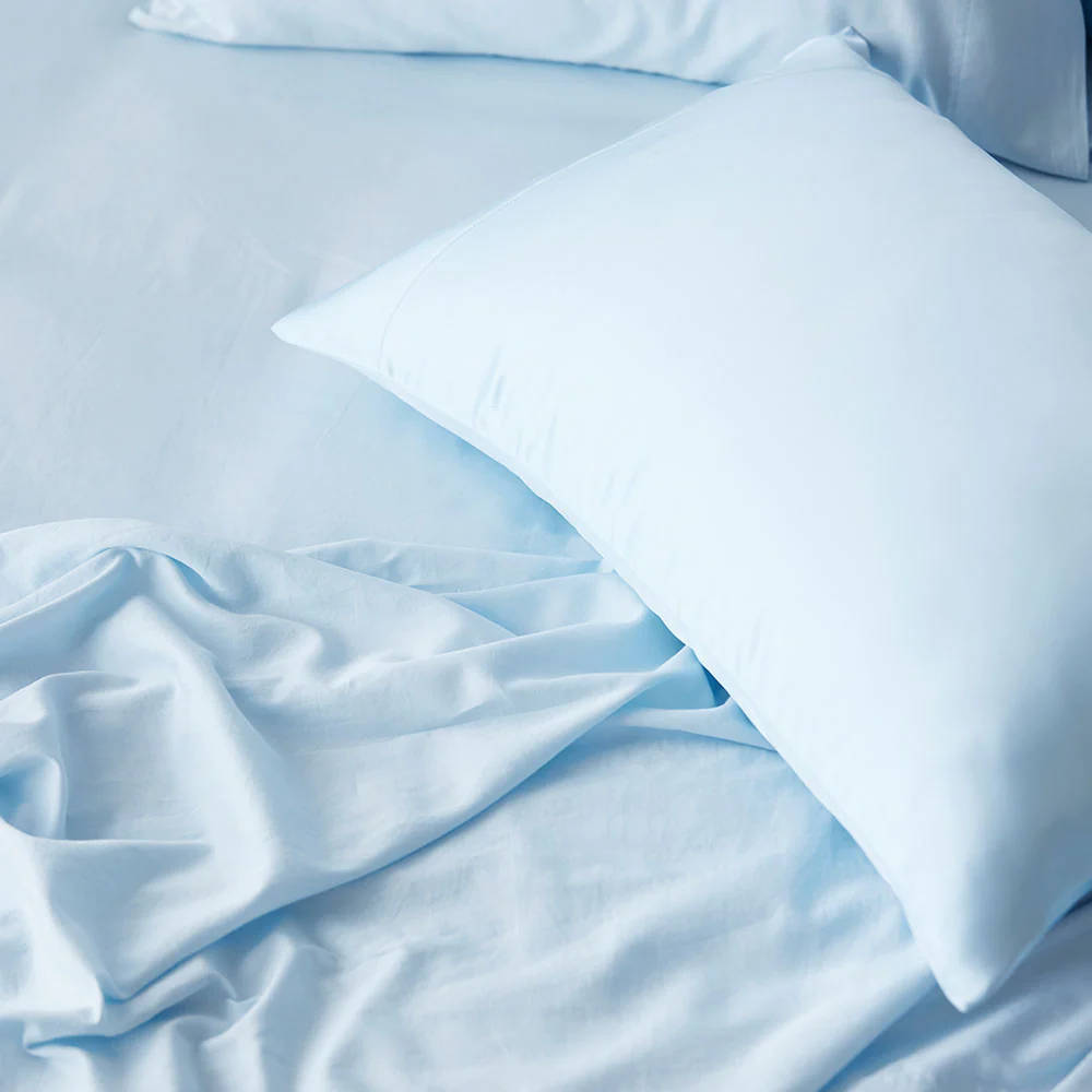 Soft Washed Cotton Pillowcase Pair - Powder
