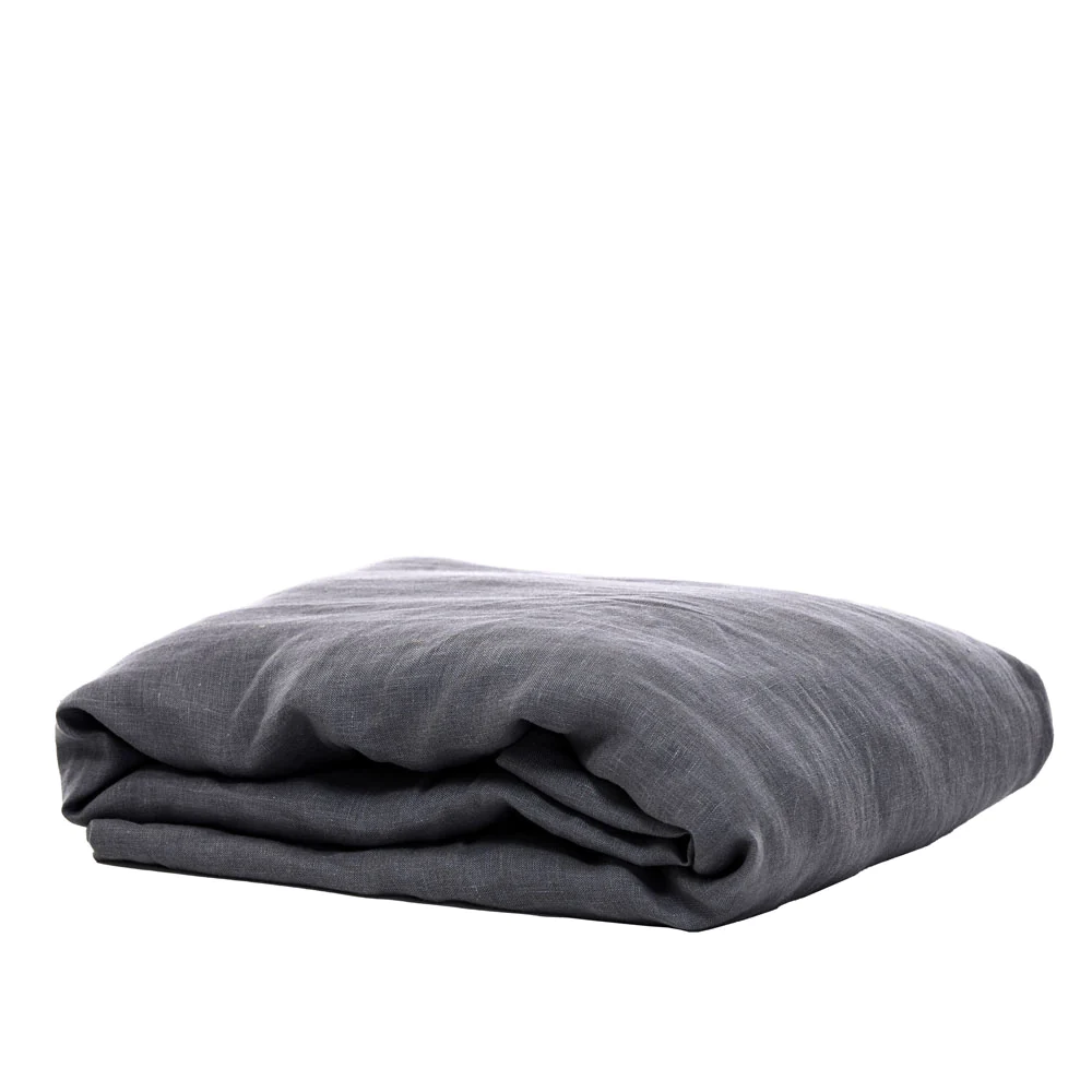 Pure Linen Fitted Sheet - Charcoal