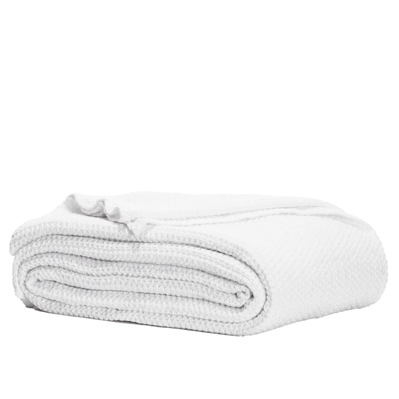 Lisboa Waffle Blanket - White