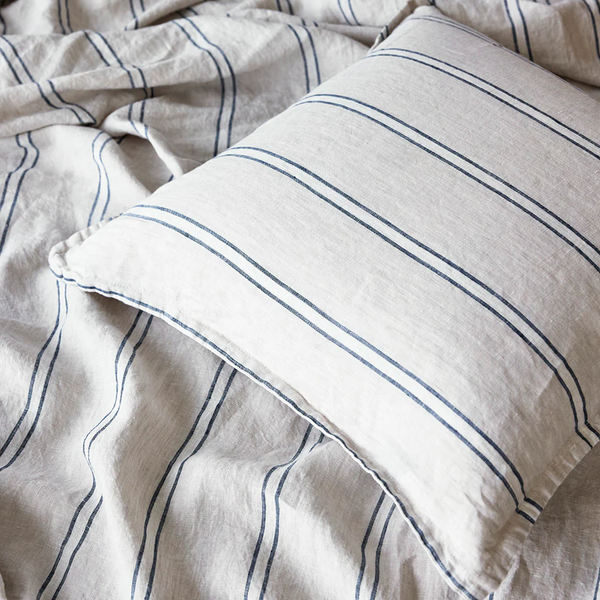 Pure Linen Cushion Cover - Eton Stripe  CLEARANCE