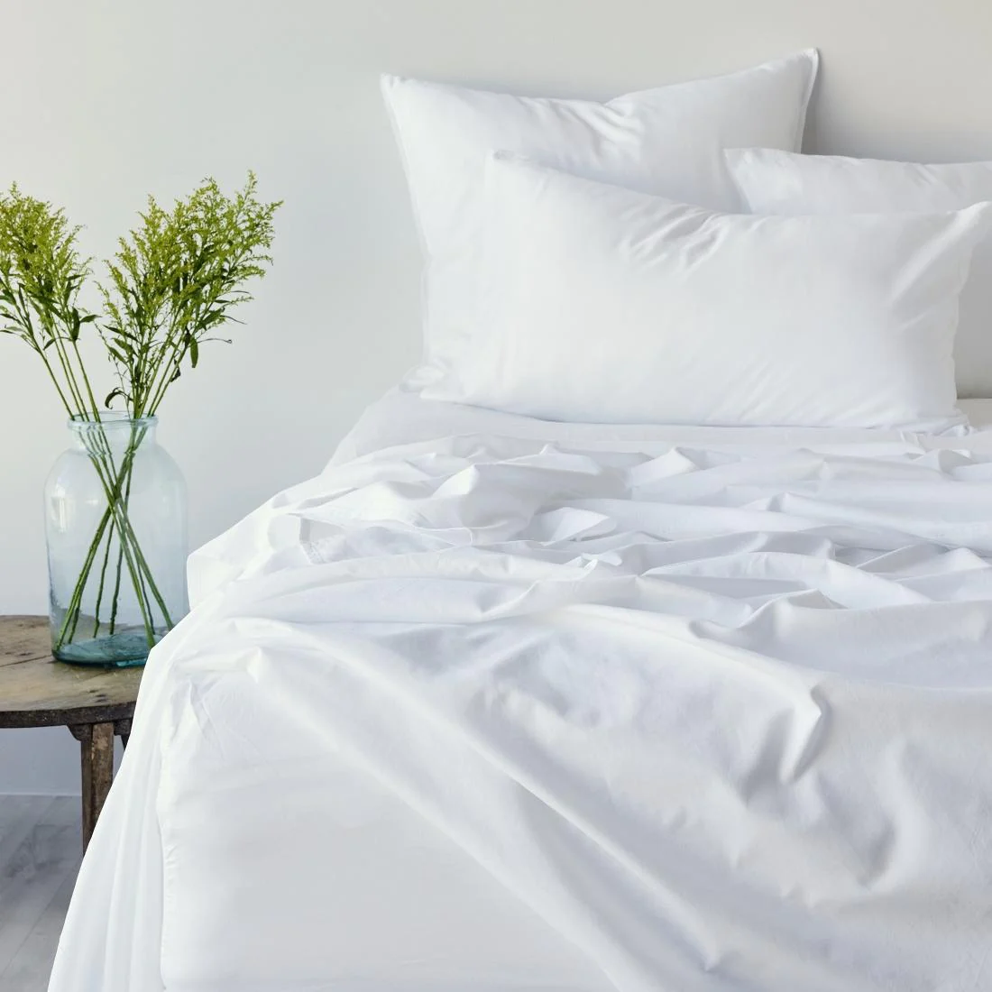 Soft Washed Cotton European Pillowcase Pair - White