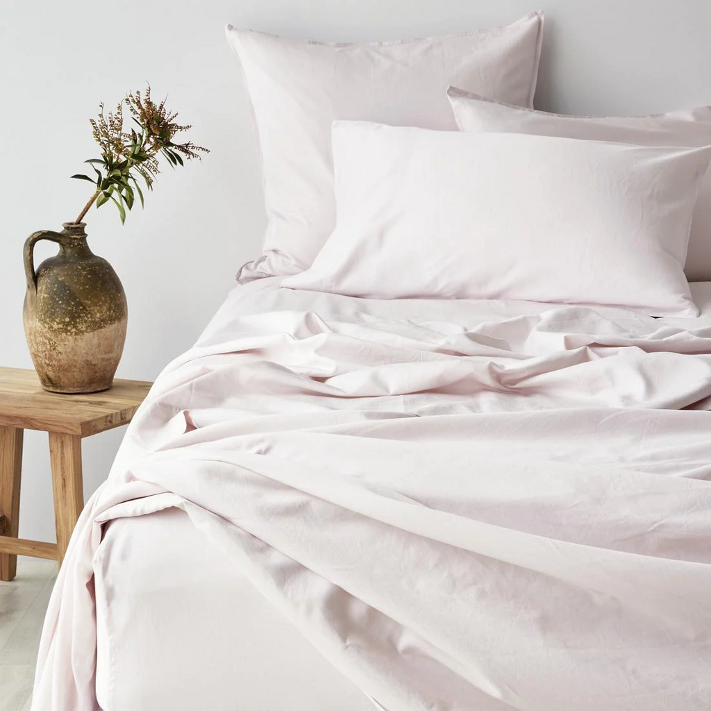 Soft Washed Cotton European Pillowcase Pair - Peony