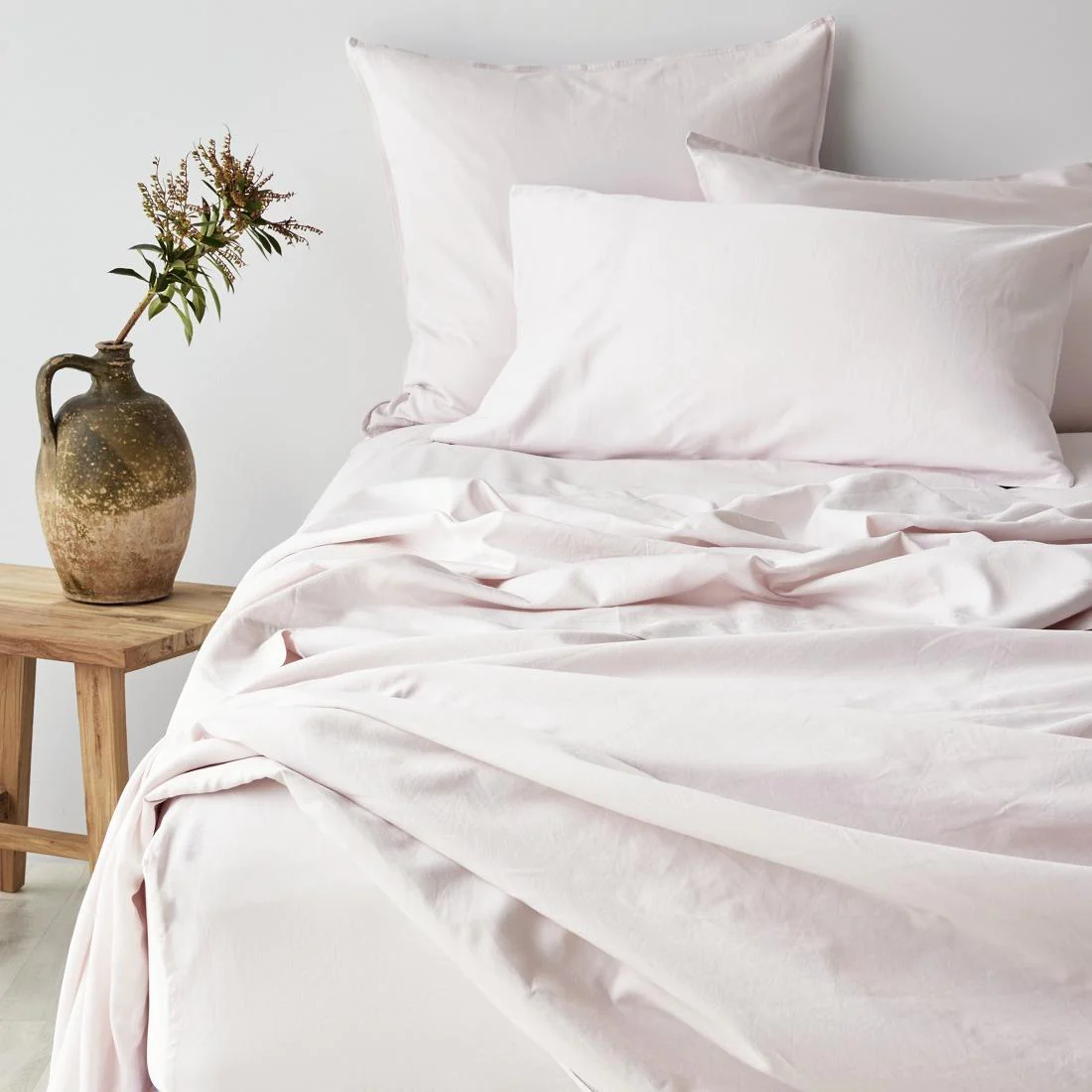 Soft Washed Cotton European Pillowcase Pair - Peony