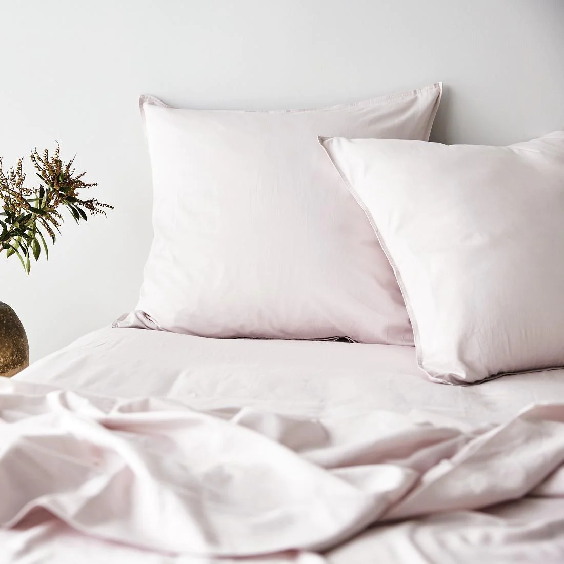 Soft Washed Cotton European Pillowcase Pair - Peony