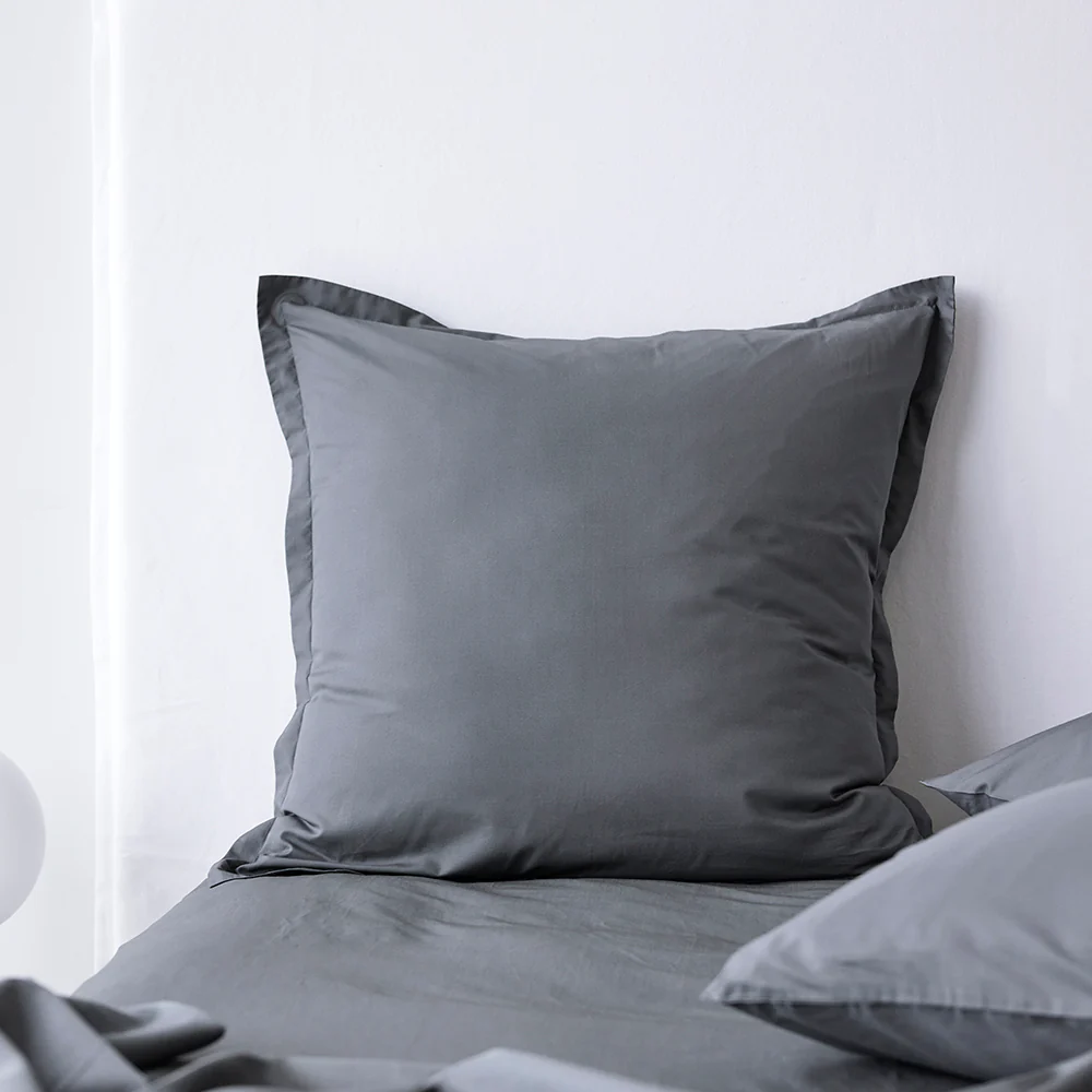 450TC Fresh Cotton Percale European Pillowcase Each - Steel