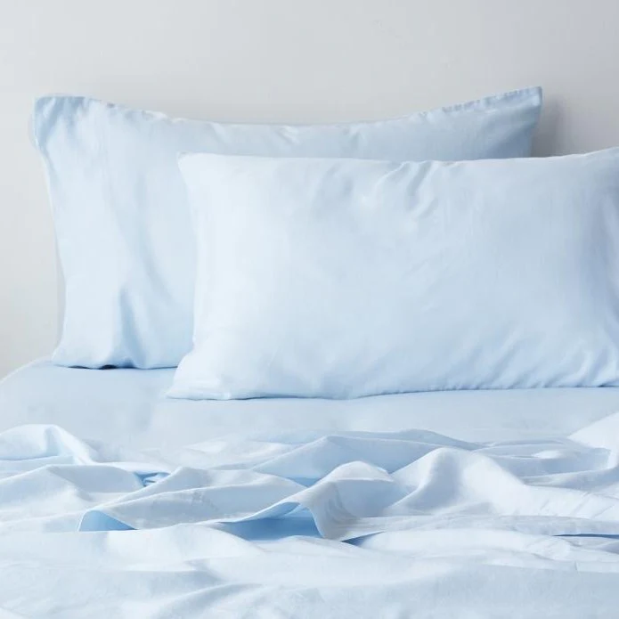 Soft Washed Cotton Pillowcase Pair - Powder