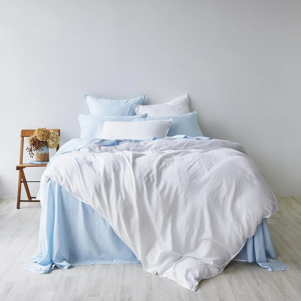 Soft Washed Cotton Pillowcase Pair - Powder