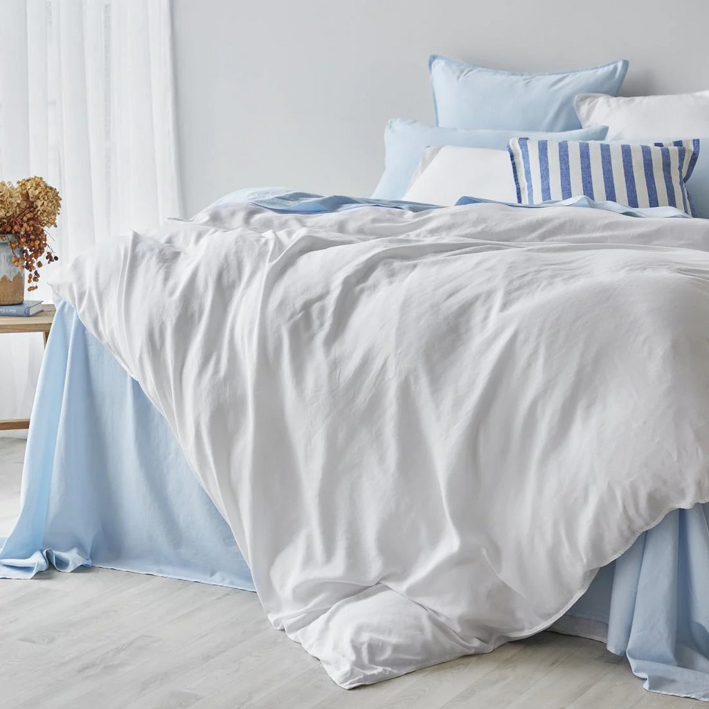 Soft Washed Cotton European Pillowcase Pair - Powder