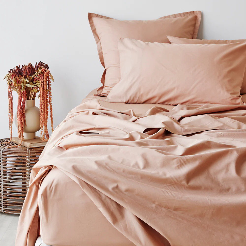 450TC Fresh Cotton Percale Standard Pillowcase Pair - Dried Clay