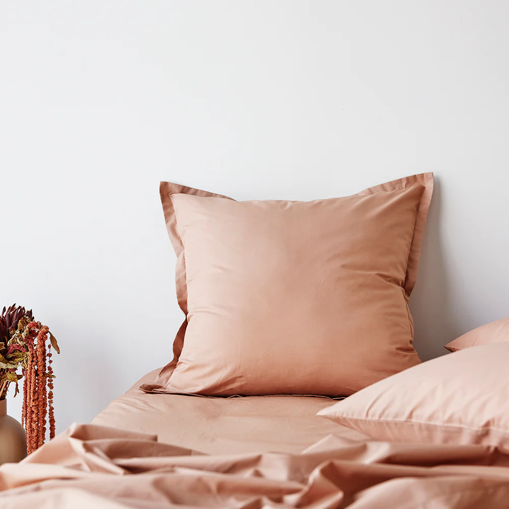 450TC Fresh Cotton Percale European Pillowcase Each - Dried Clay