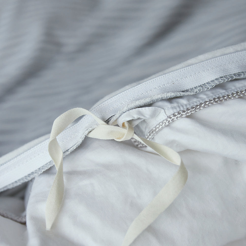 Cotton Jersey Duvet Cover - Grey Stripe