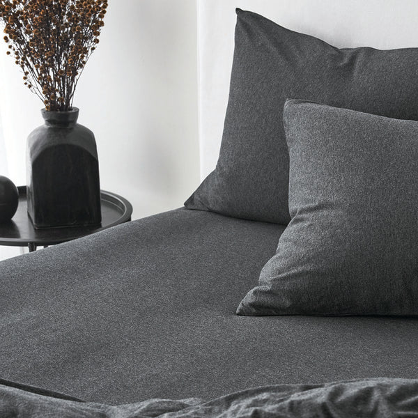 Cotton Jersey Pillowcase Pair - Onyx