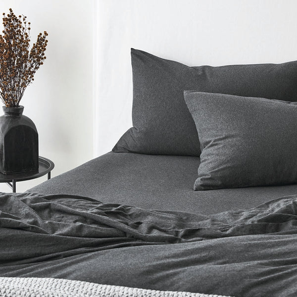 Cotton Jersey Fitted Sheet - Onyx