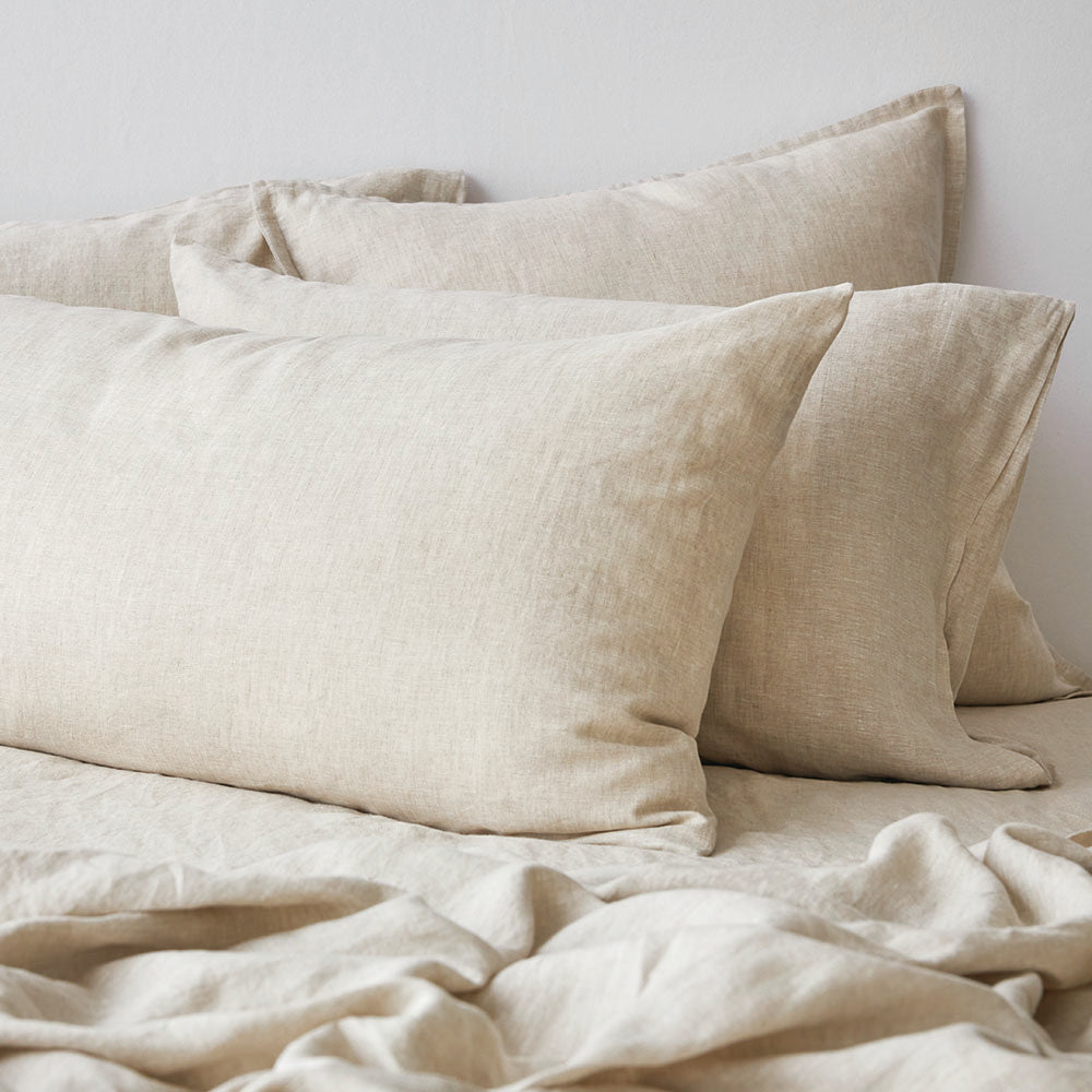 Pure Linen King Pillowcase Each - Natural