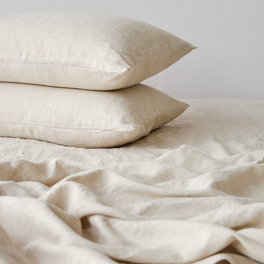 Pure Linen Standard Pillowcase Pair - Natural