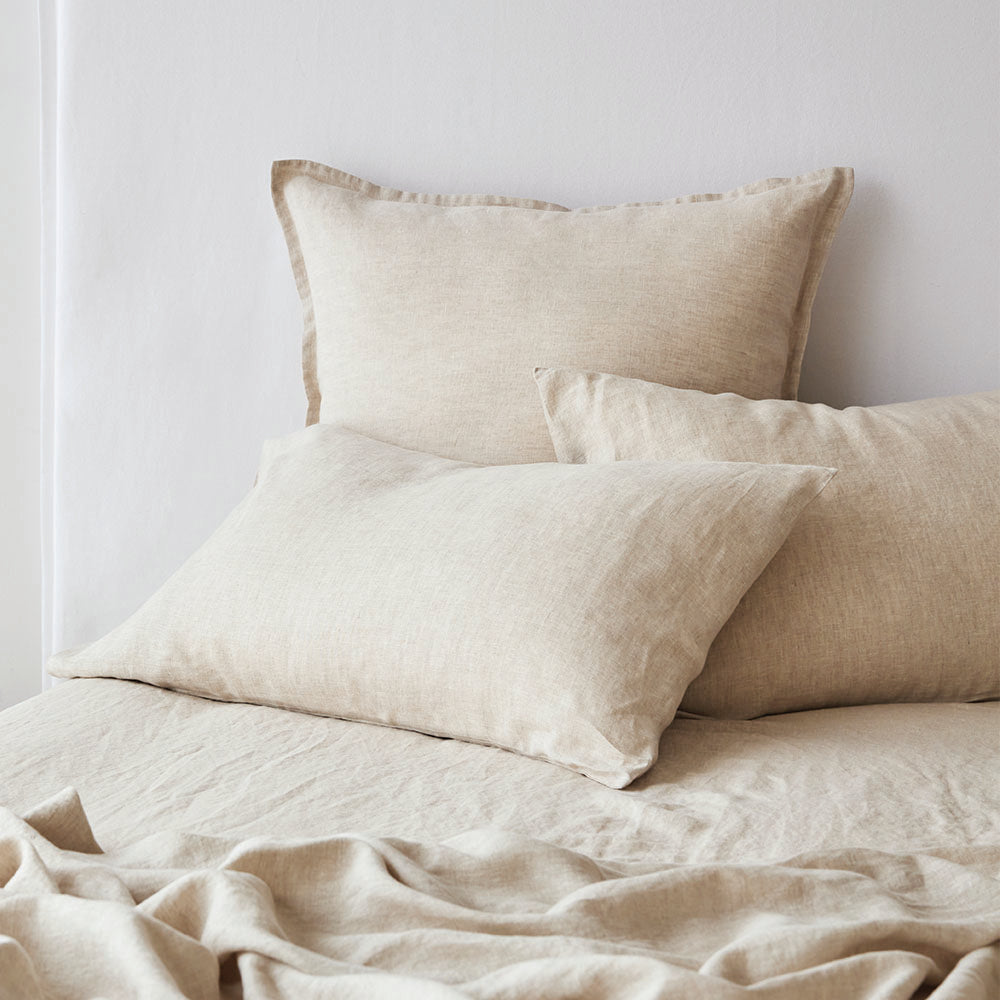 Pure Linen Standard Pillowcase Pair - Natural