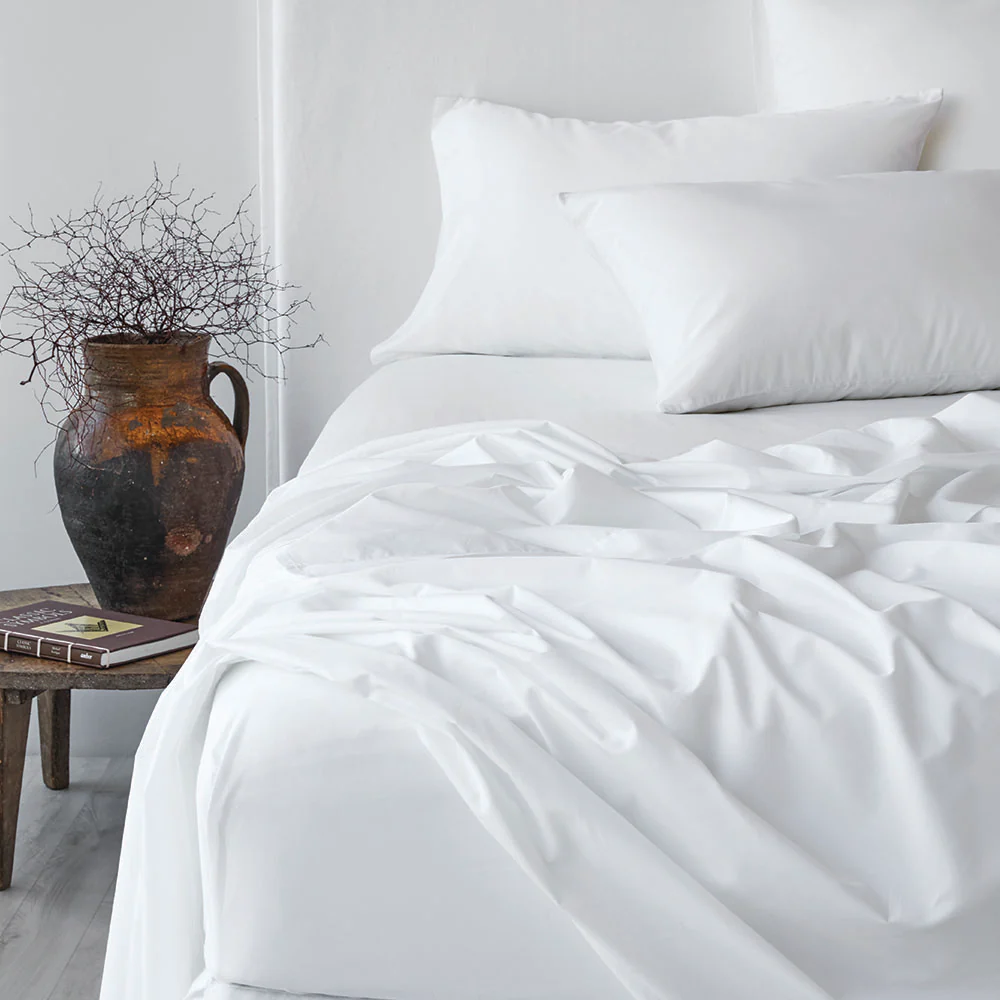 450TC Fresh Cotton Percale Standard Pillowcase Pair - White