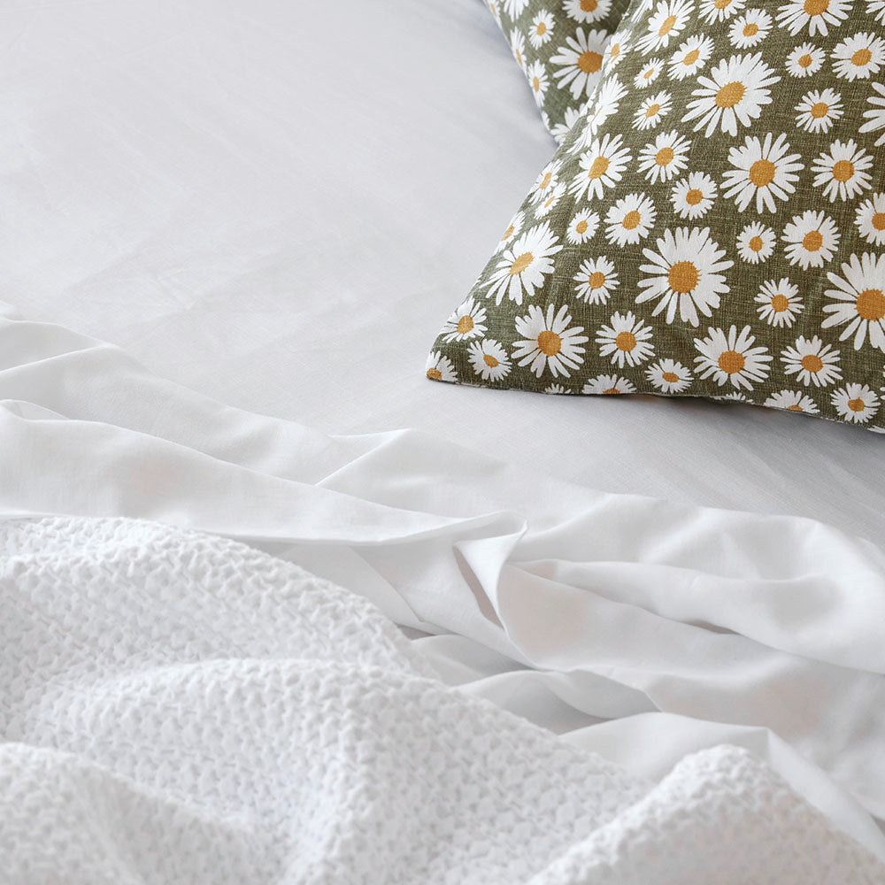 Lisboa Waffle Blanket - White