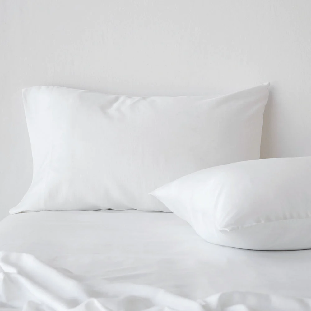 Bamboo Linen Standard Pillowcase Pair - White