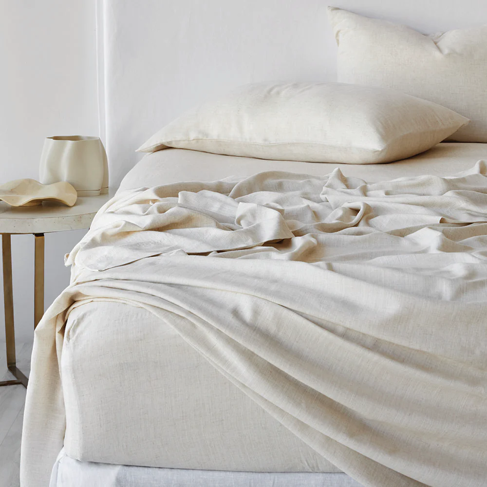 Bamboo Linen Standard Pillowcase Pair - Natural