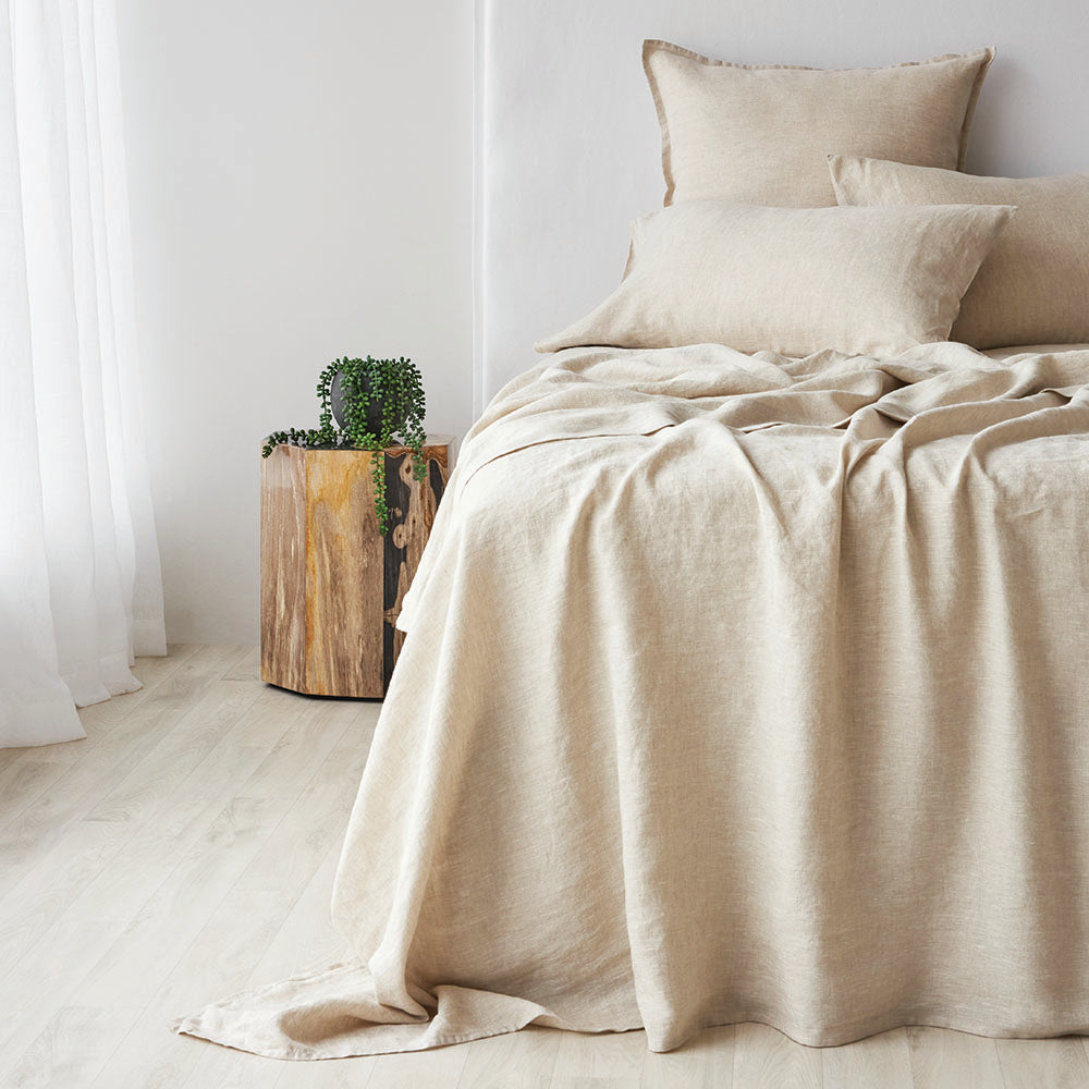 Pure Linen King Pillowcase Each - Natural
