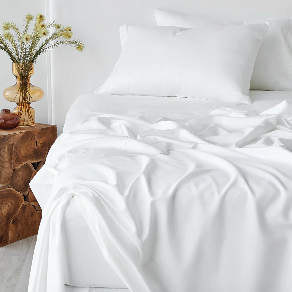 Bamboo Cotton King Pillowcase Pair - White