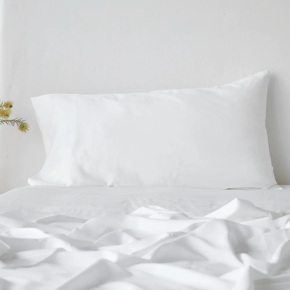 Bamboo Cotton Standard Pillowcase Pair - White