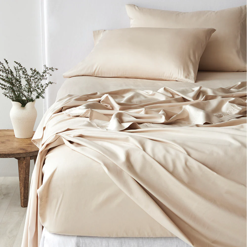 Bamboo Cotton Pillowcase Pair - Natural King