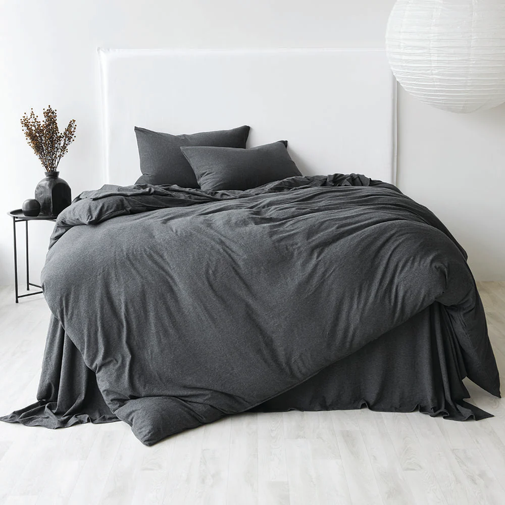 Cotton Jersey Duvet Cover - Onyx