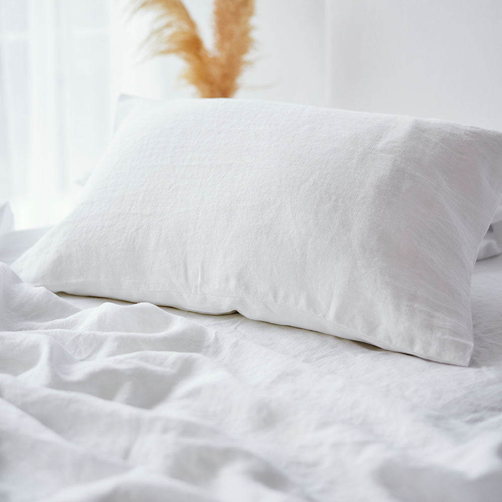 Pure Linen Standard Pillowcase - White