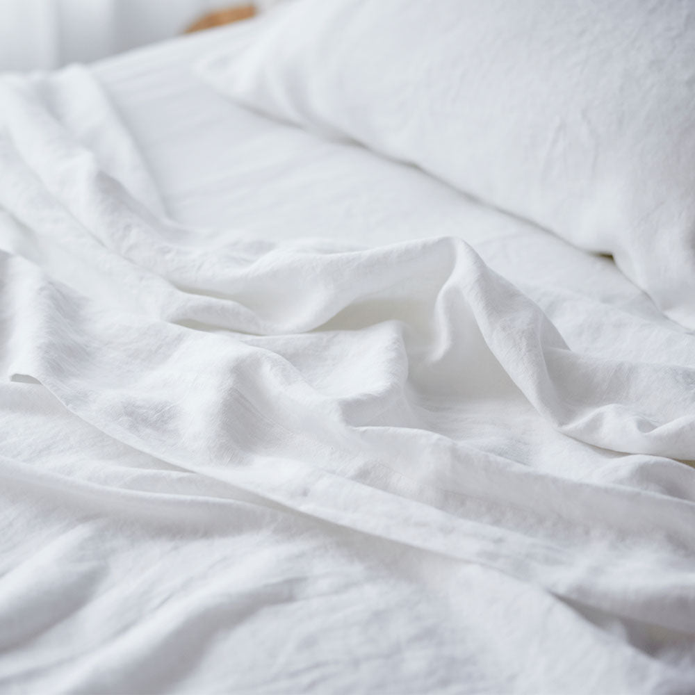 Pure Linen Standard Pillowcase - White